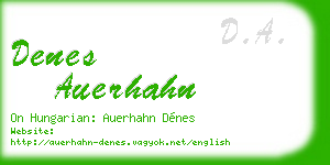 denes auerhahn business card